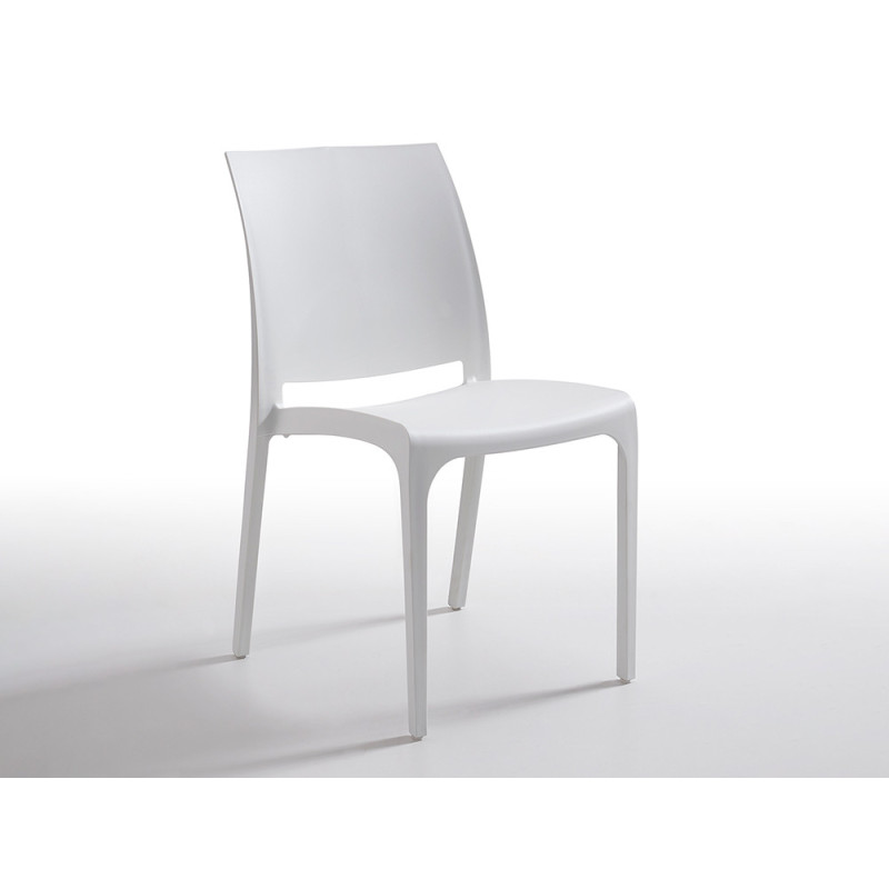 Set 4 sedie Adele bianche polipropilene moderne impilabili leggere