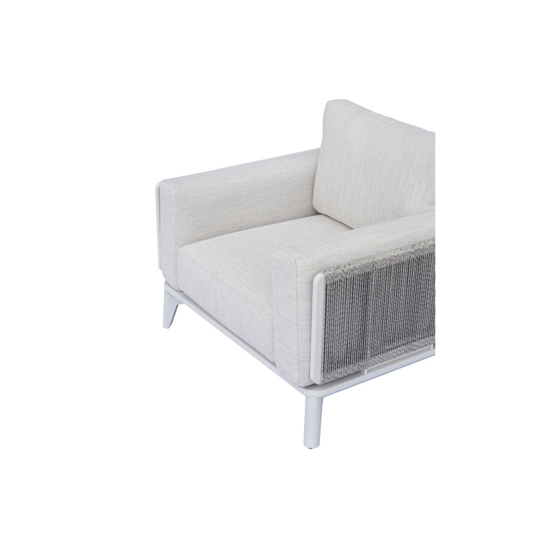 Salotto Nantes Alluminio Bianco E Corda Wicker Moia