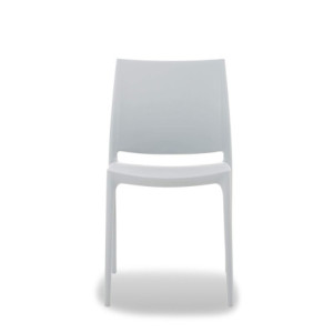 Zoom Set Da 4 sedie Adele In Polipropilene Bianca Impilabile