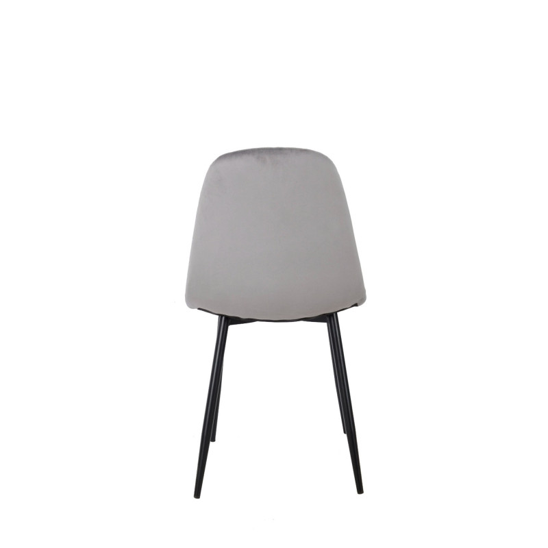 Set 4 sedie New Lena velluto grigio gambe nere moderne
