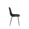 Set 4 sedie New Lena velluto nero gambe nere moderne ed eleganti