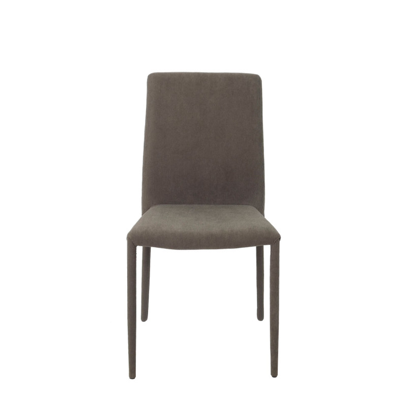 Set 6 sedie Dani velluto millerighe cenere imbottite moderne