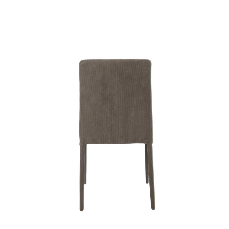 Set 6 sedie Dani velluto millerighe cenere imbottite moderne