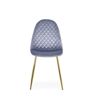 Set 4 sedie New Lena velluto grigio gambe oro moderne casa