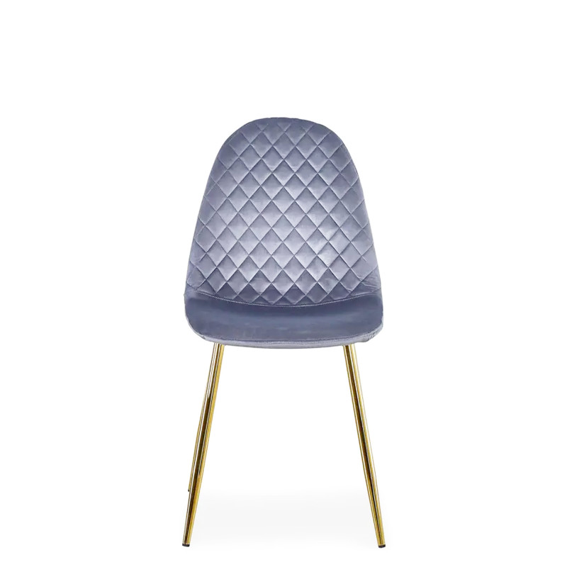Set 4 sedie New Lena velluto grigio gambe oro moderne casa