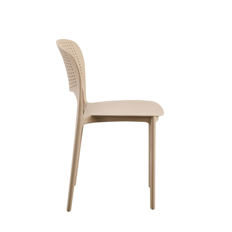 Set 4 sedie Ariel polipropilene tortora moderne leggere resistenti