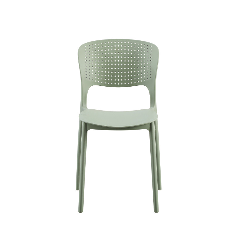 Set 4 sedie Ariel polipropilene verde militare moderne resistenti