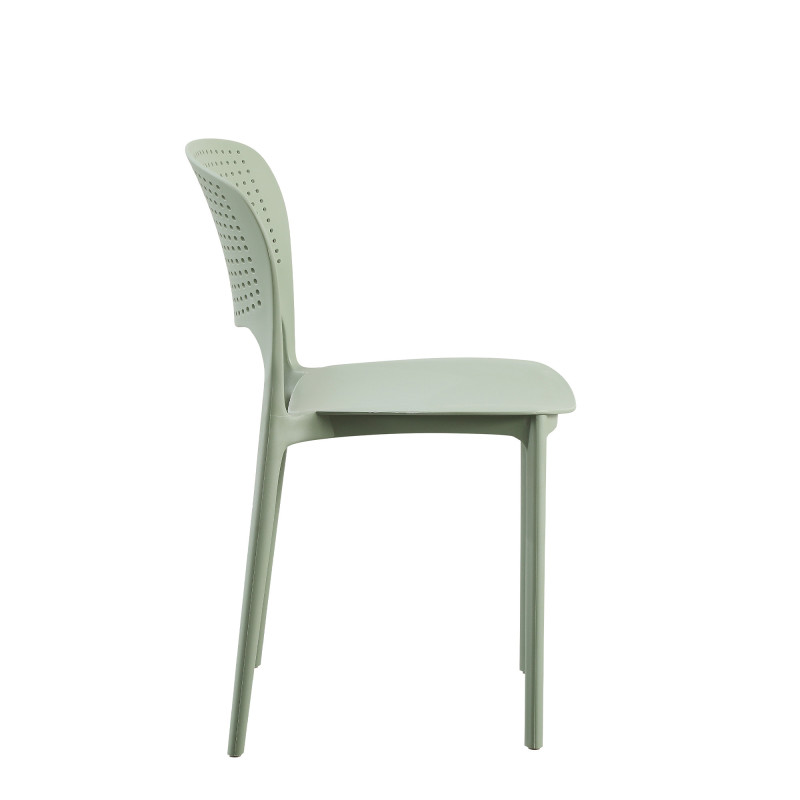 Set 4 sedie Ariel polipropilene verde militare moderne resistenti