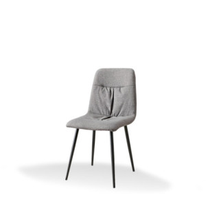 Set 4 sedie Karen tessuto cenere gambe nere moderne casa