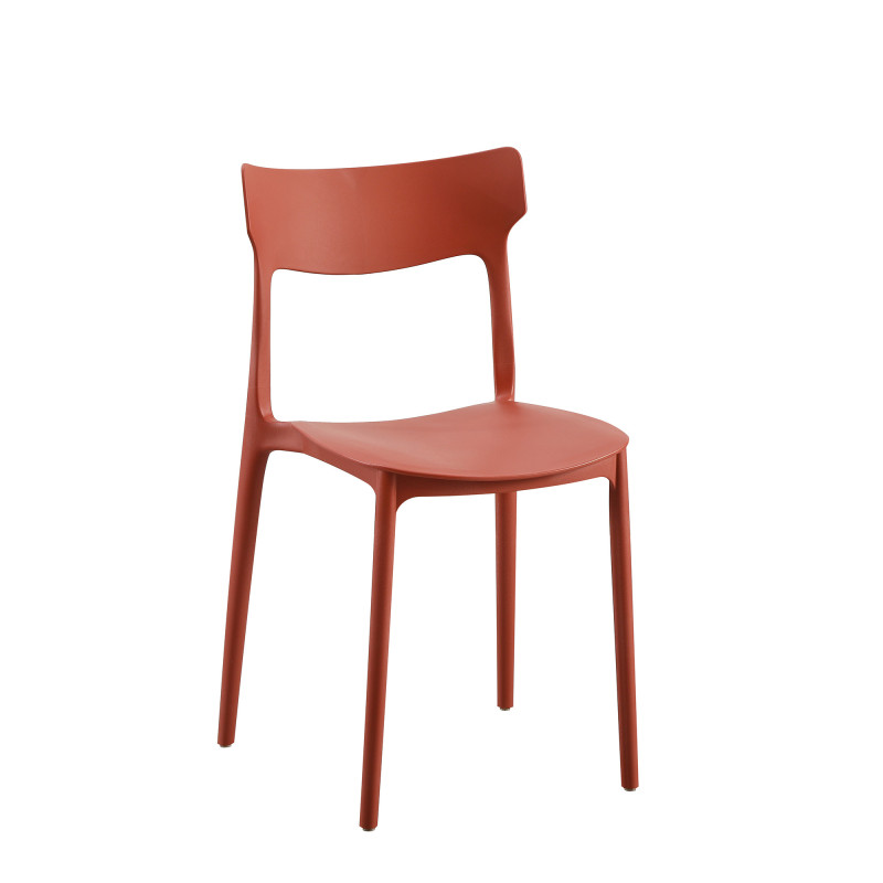 Set 4 sedie Star polipropilene rosso acero moderne resistenti