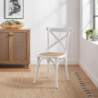 Set 4 sedie Pepita bianca imbottite moderne per soggiorno cucina