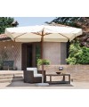 Ombrellone rettangolare MOIA 3x2m in poliestere ecrù teak