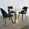 Set 4 sedie Virginia tessuto blu gambe nere imbottite moderne