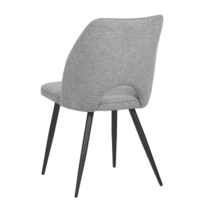Zoom Set Da 4 Sedie Virginia Tessuto Grigio Gambe Nere