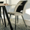 Set 4 sedie Virginia tessuto grigio gambe nere imbottite moderne