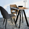 Set 4 sedie Virginia tessuto grigio gambe nere imbottite moderne