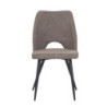 Set 4 sedie Virginia tessuto tortora gambe nere moderne imbottite