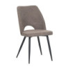 Set 4 sedie Virginia tessuto tortora gambe nere moderne imbottite