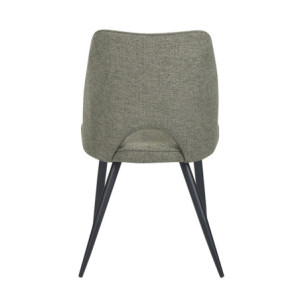 Set 4 sedie Virginia tessuto verde gambe nere moderne imbottite