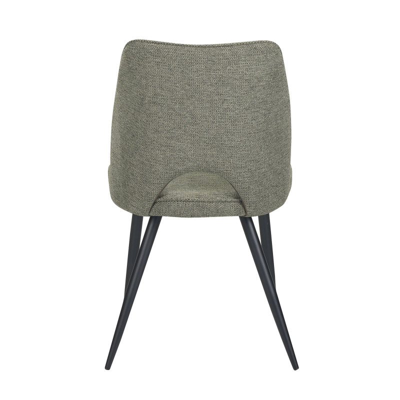 Set 4 sedie Virginia tessuto verde gambe nere moderne imbottite