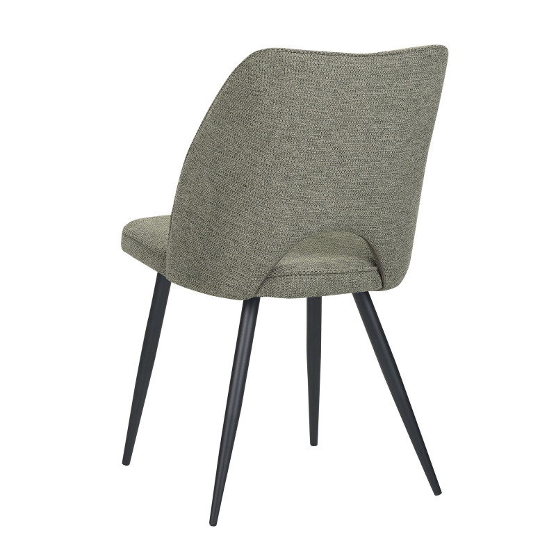Set 4 sedie Virginia tessuto verde gambe nere moderne imbottite
