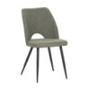 Set 4 sedie Virginia tessuto verde gambe nere moderne imbottite