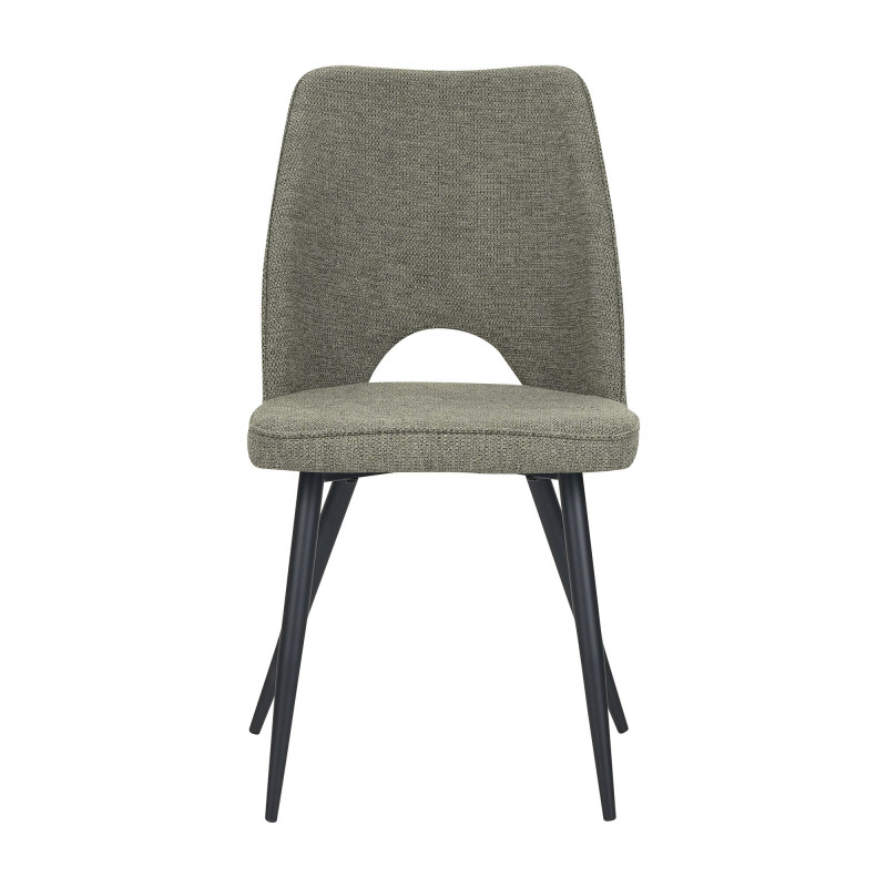 Set 4 sedie Virginia tessuto verde gambe nere moderne imbottite