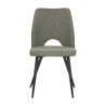Set 4 sedie Virginia tessuto verde gambe nere moderne imbottite