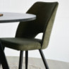Set 4 sedie Virginia tessuto verde gambe nere moderne imbottite