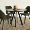 Set 4 sedie Virginia tessuto verde gambe nere moderne imbottite