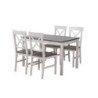 Set Woody tavolo e 4 sedie fumo gambe bianche moderno cucina