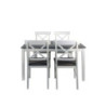 Set Woody tavolo e 4 sedie fumo gambe bianche moderno cucina