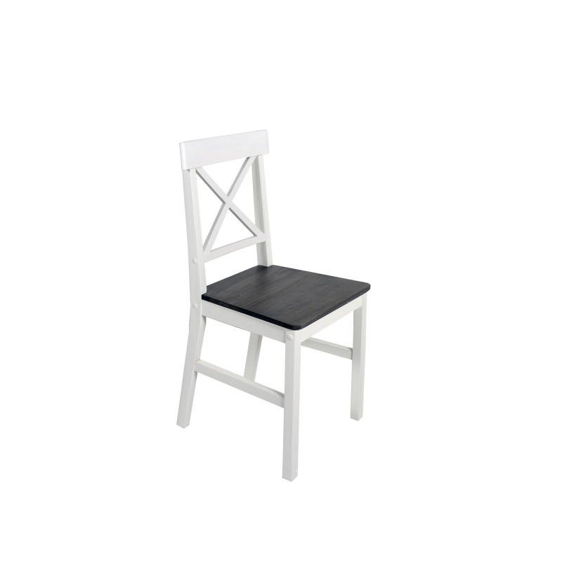 Set Woody tavolo e 4 sedie fumo gambe bianche moderno cucina