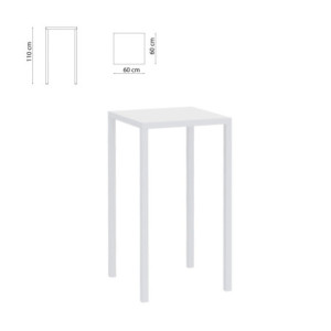 Tavolo Tetris 60x60 h110 bianco raggrinzato fisso moderno