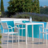 Tavolo Tetris 60x60 h110 bianco raggrinzato fisso moderno