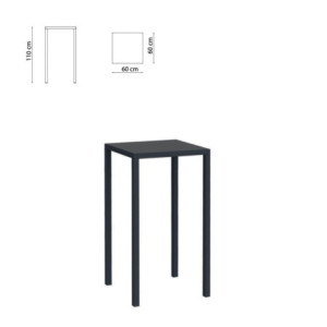 Tavolo Tetris 60x60 h110 grigio antico fisso moderno casa