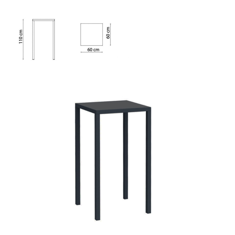 Tavolo Tetris 60x60 h110 grigio antico fisso moderno casa