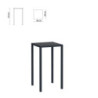Tavolo Tetris 60x60 h110 grigio antico fisso moderno casa