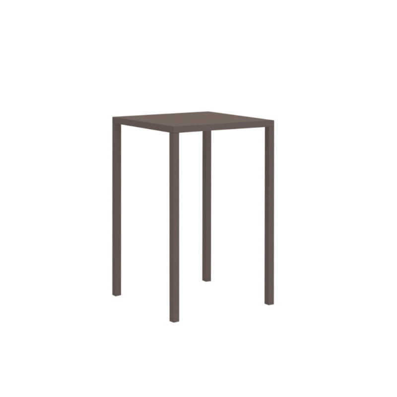 Tavolo Tetris New 80x80 H110 marrone cuoio alto moderno elegante