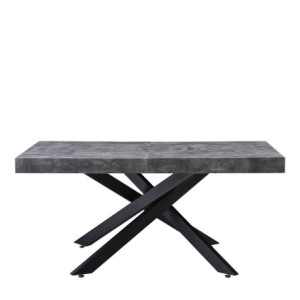 Tavolo Anson allungabile piano cemento gambe nere moderno