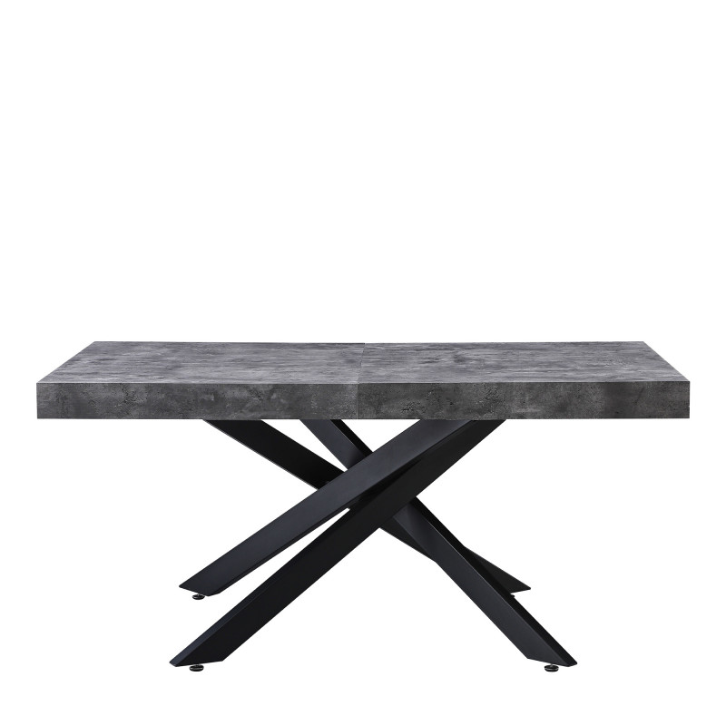 Tavolo Anson allungabile piano cemento gambe nere moderno