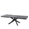 Tavolo Anson allungabile piano cemento gambe nere moderno