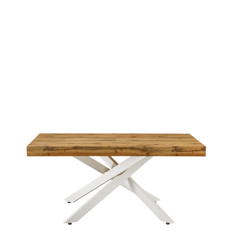 Tavolo Anson allungabile piano rovere gambe bianche moderno