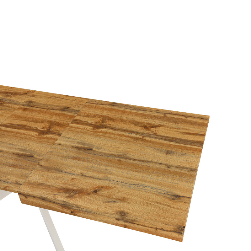 Tavolo Anson allungabile piano rovere gambe bianche moderno