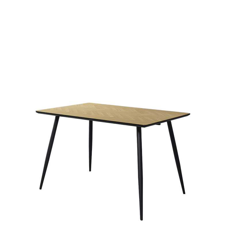 Tavolo Edwin 120x80 rovere chiaro gambe nere moderno e robusto