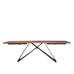 Tavolo Iago 160-240 top rovere scuro gambe nere moderno