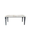 Tavolo Kasper calacatta beige gambe nere moderno e raffinato