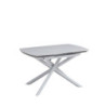 Tavolo Louis 130/190 bianco con venature gambe bianche moderno