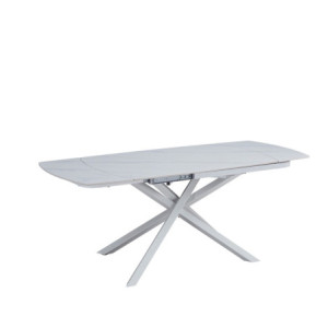 Zoom Tavolo Louis 130/190 Bianco con Venat/Gambe Bianche