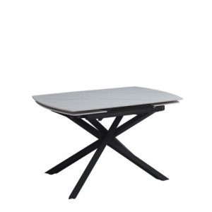 Tavolo Louis 130-190 bianco venature gambe nere allungabile